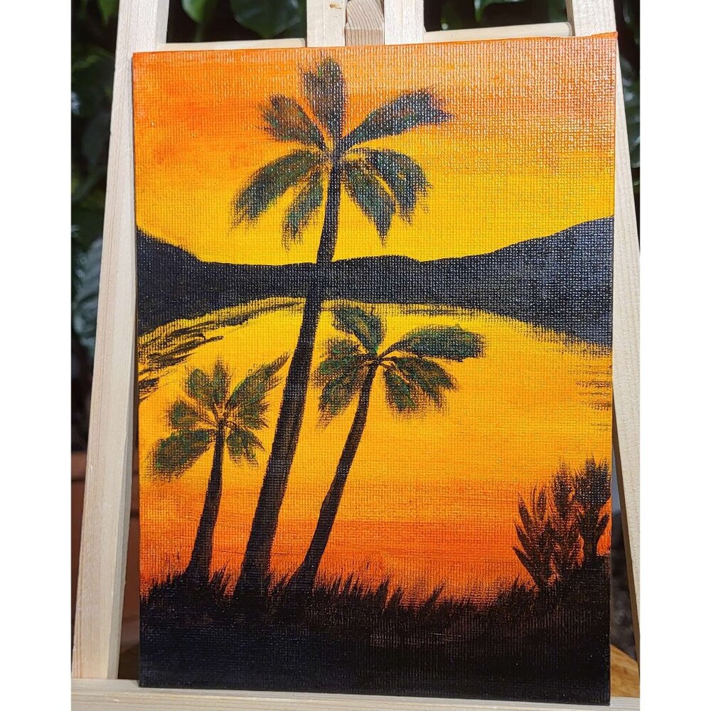 NAT6- Nature Loving Lack View At Sun Set & Signed By "CANNOOVA"